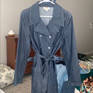 Talbots denim trench coat
